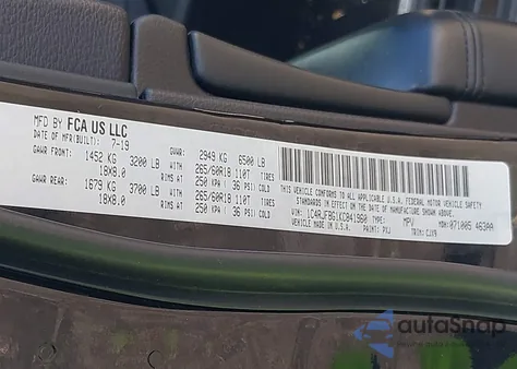 2019 Jeep Grand Cherokee Limited 4X4 z USA, uszkodzony, nr VIN 1C4RJFBG1KC841960